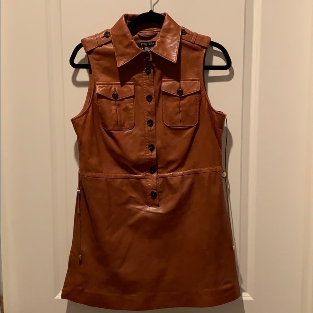 Etcetera leather vest